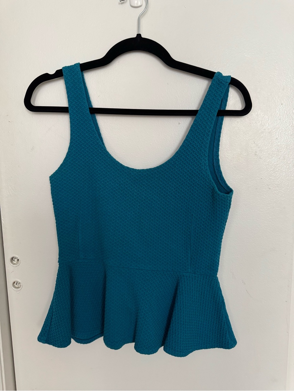 Ganni Teal Peplum Tank Top - Women